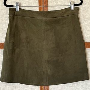 High line Collective Moss Faux Suede Mini Skirt - Size Medium
